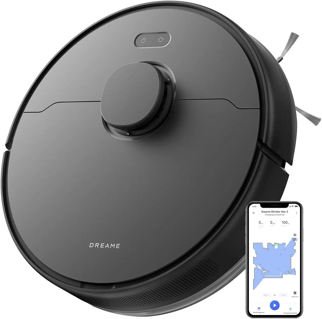 D9 Max Gen 2 Robot Vacuum and Mop, Black, Smart Home Cleaner