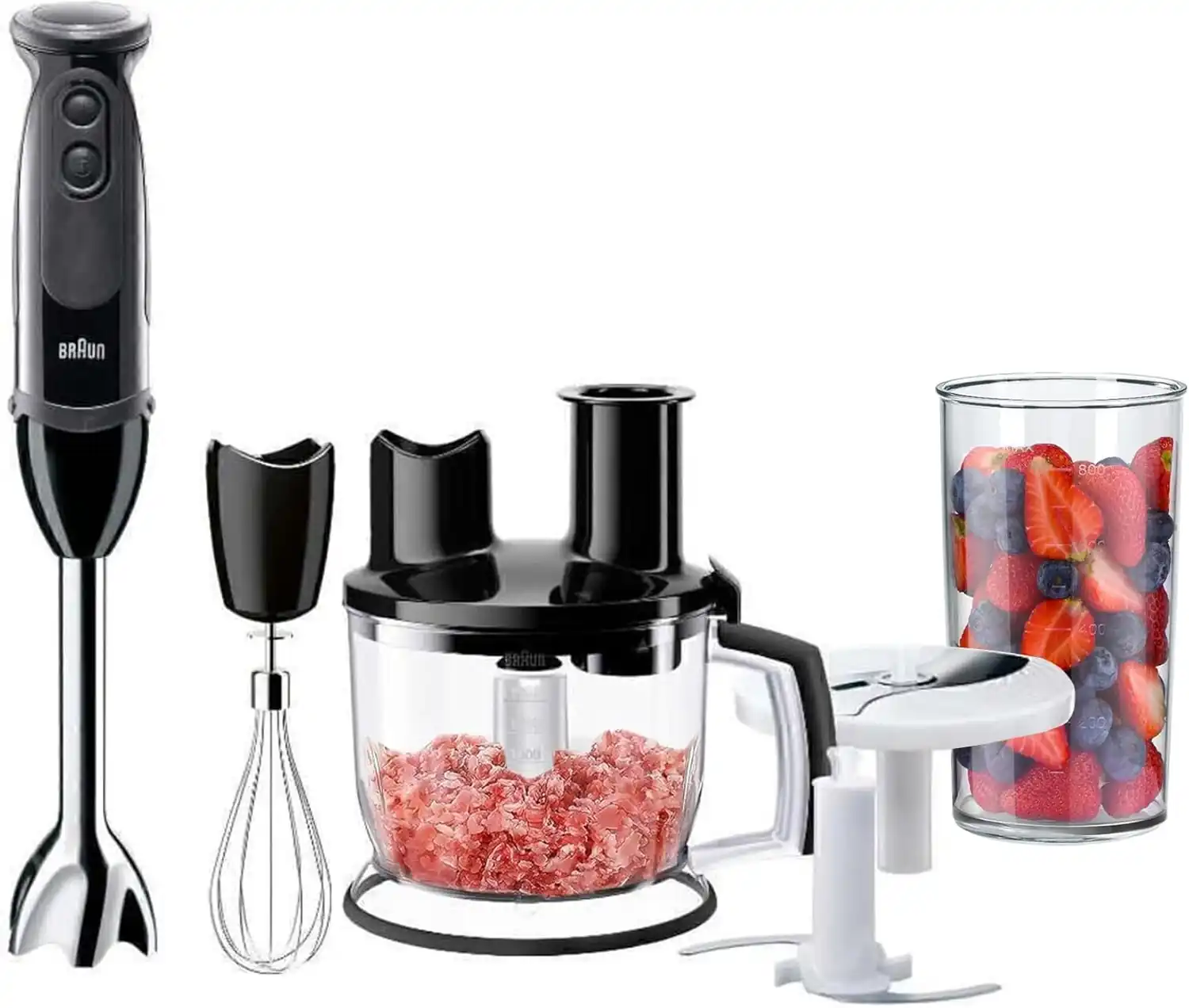 MultiQuick 5 Hand Blender, 1.5L, 1000W, 21 Speeds, Black by Braun