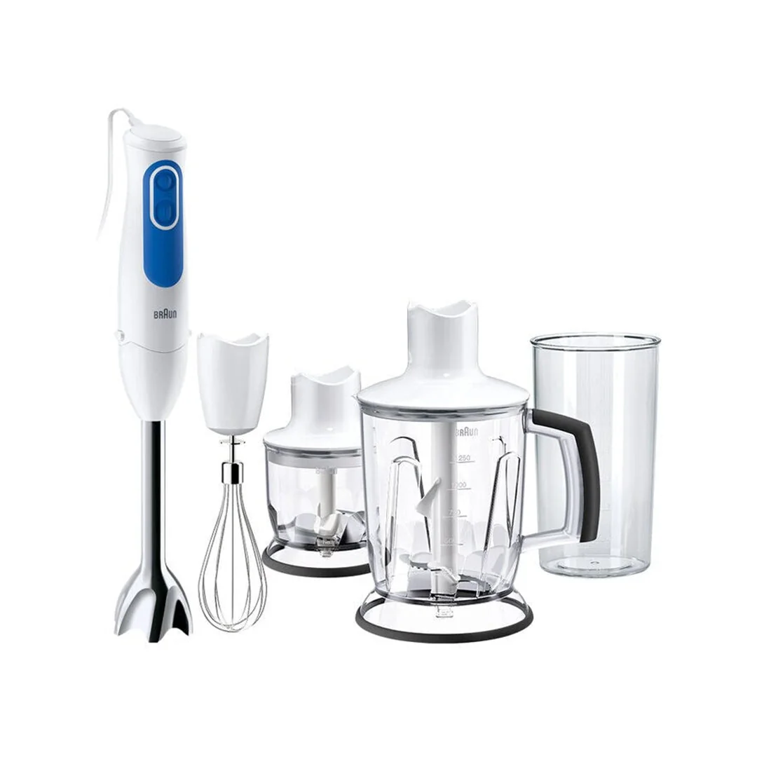 MultiQuick 3 Vario White Hand Blender with Attachments, 750W, 11 Speeds, Braun
