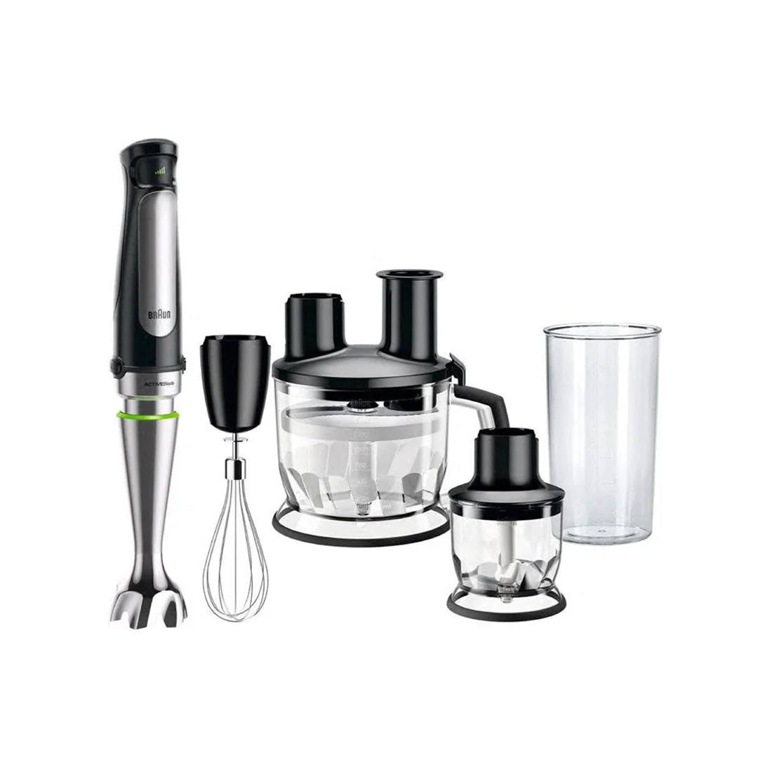 MultiQuick 7 Black Hand Blender with Food Processor, 1000W, Braun