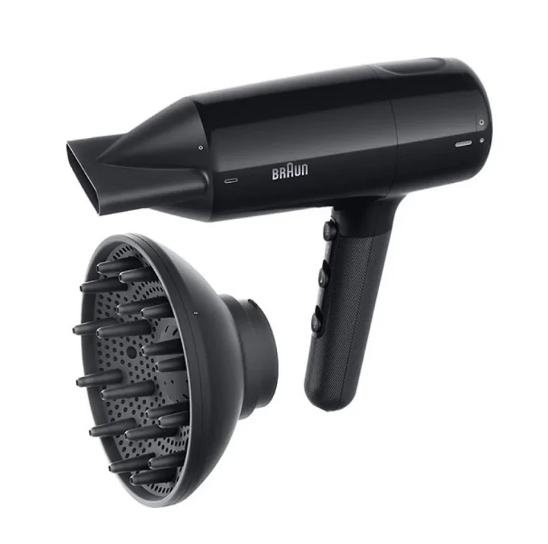 Ion Black Lightweight Hair Dryer 2100W with Multiple Settings, Braun