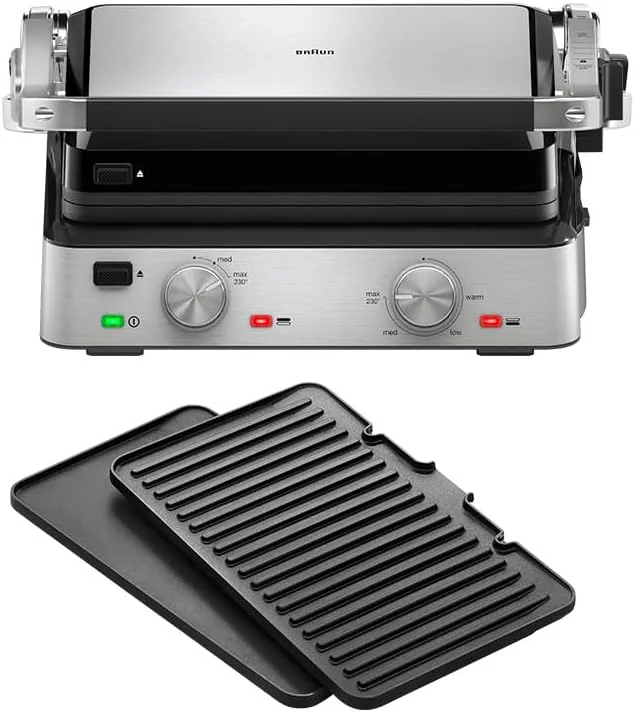 MultiGrill 7 Contact Grill with Removable Plates, 3 Cooking Positions, braun