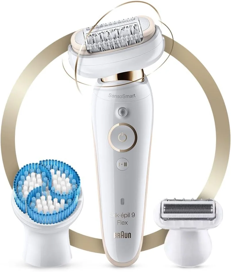 Silk-épil 9 Flex 3D Epilator with Flex Head and Attachments, braun