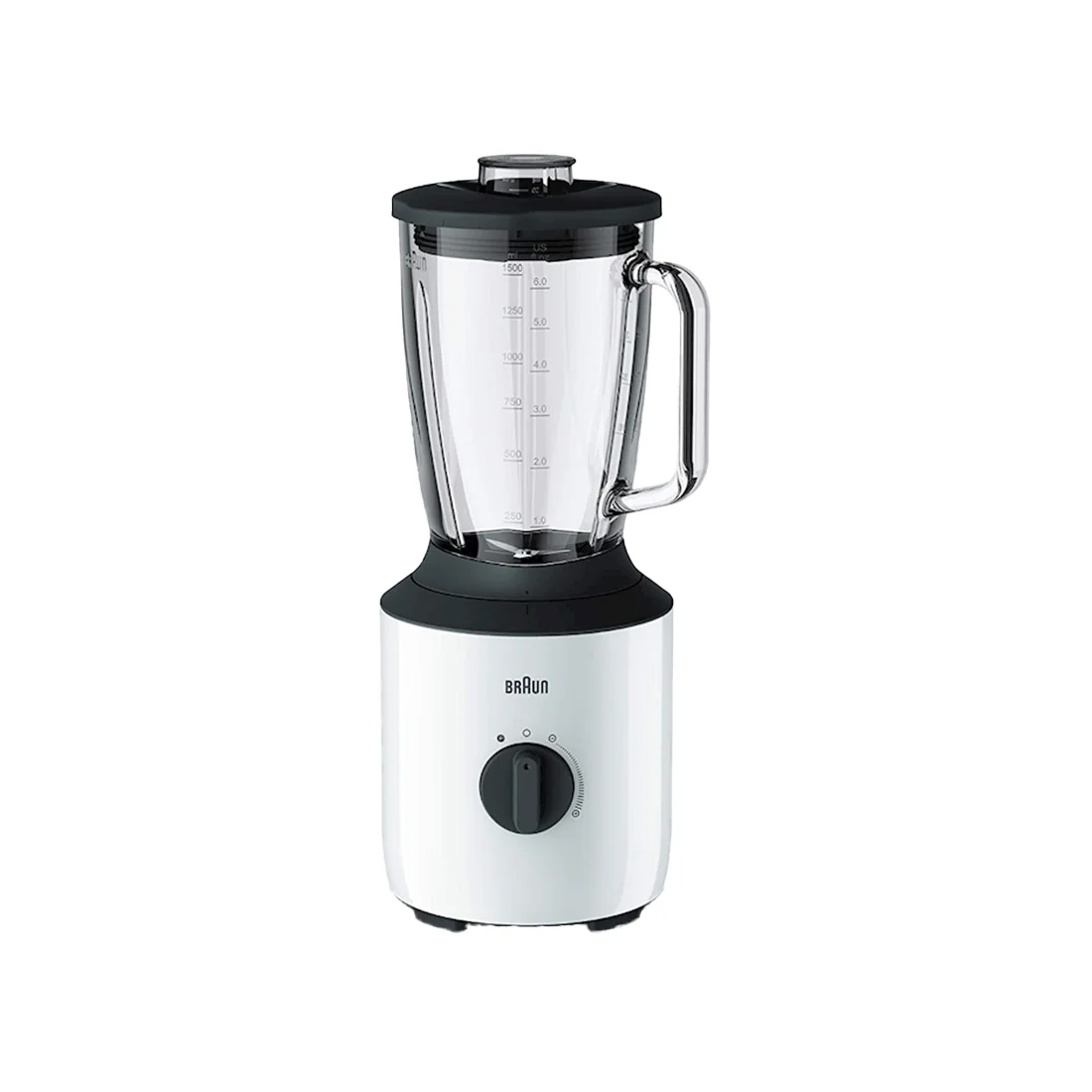 White Jug Blender 2.0L, 800W, Thermoresistant Glass, Stainless Steel Blade - Braun