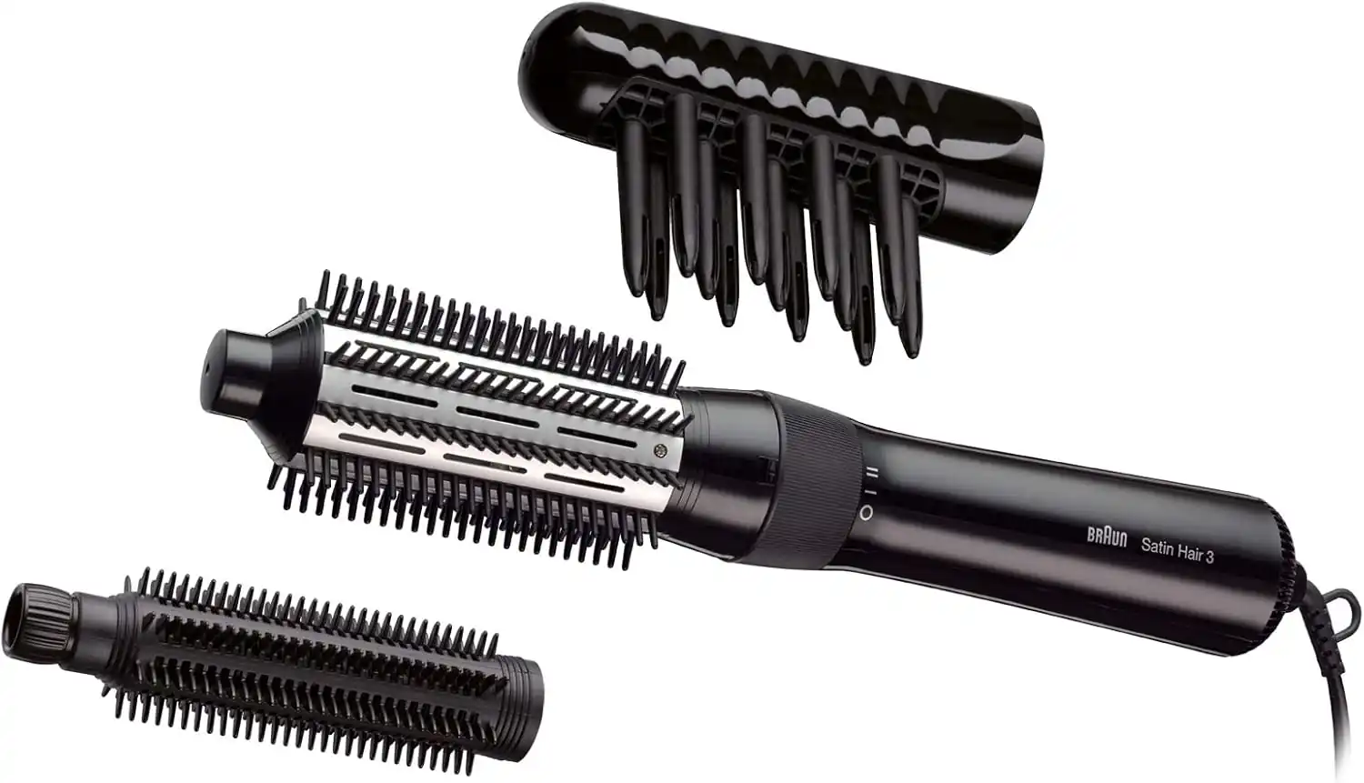 Black Hair Styler 3-in-1 Airstyler with Ceramic Brushes, Braun
