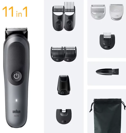 All-in-One 11-in-1 Grooming Trimmer Kit for Beard, Hair, Body, braun