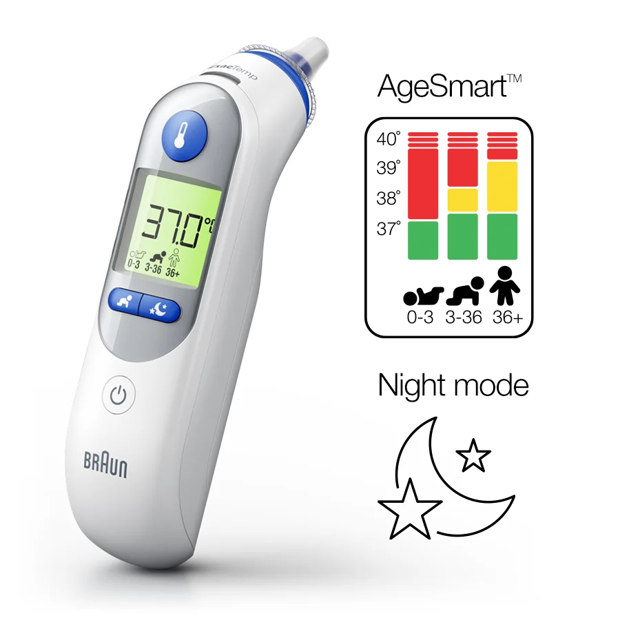 ThermoScan 7 Digital Ear Thermometer with Age Precision, for Babies and Adults, braun