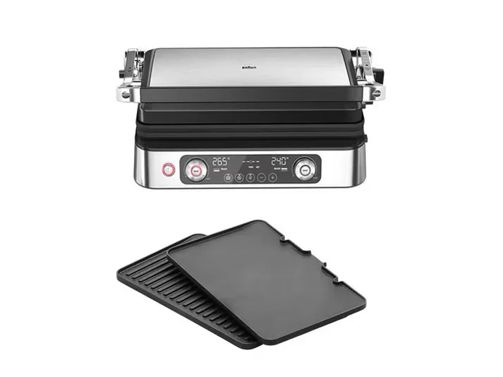 MultiGrill 9 Pro Contact Grill with 3 Cooking Modes, Black/Stainless steel, Braun