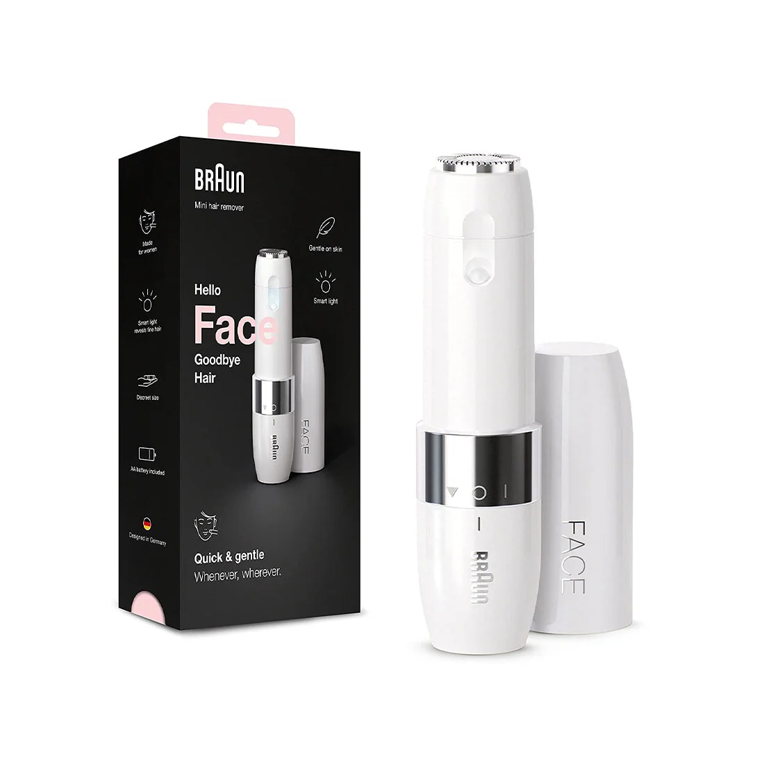 Mini electric facial hair remover for women, gentle and precise
