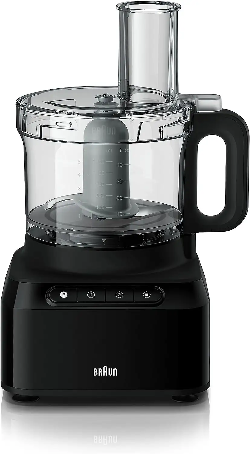 PureEase Black Food Processor, 800W, 2.1L Bowl, Multi-Function by Braun