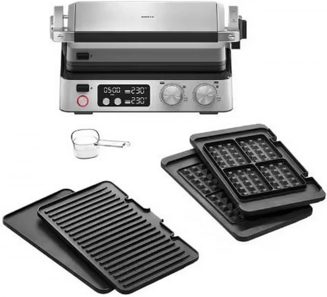 MultiGrill 7 Contact Grill with Dual Temperature Controls, Stainless Steel, braun