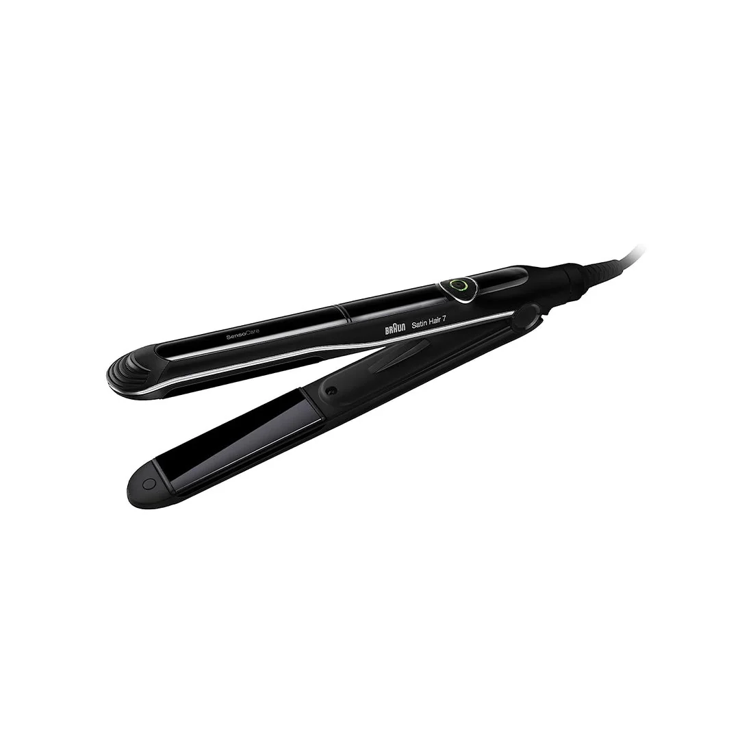 Satin Hair 7 SensoCare Black Hair Straightener with Ceramic Plates, Braun