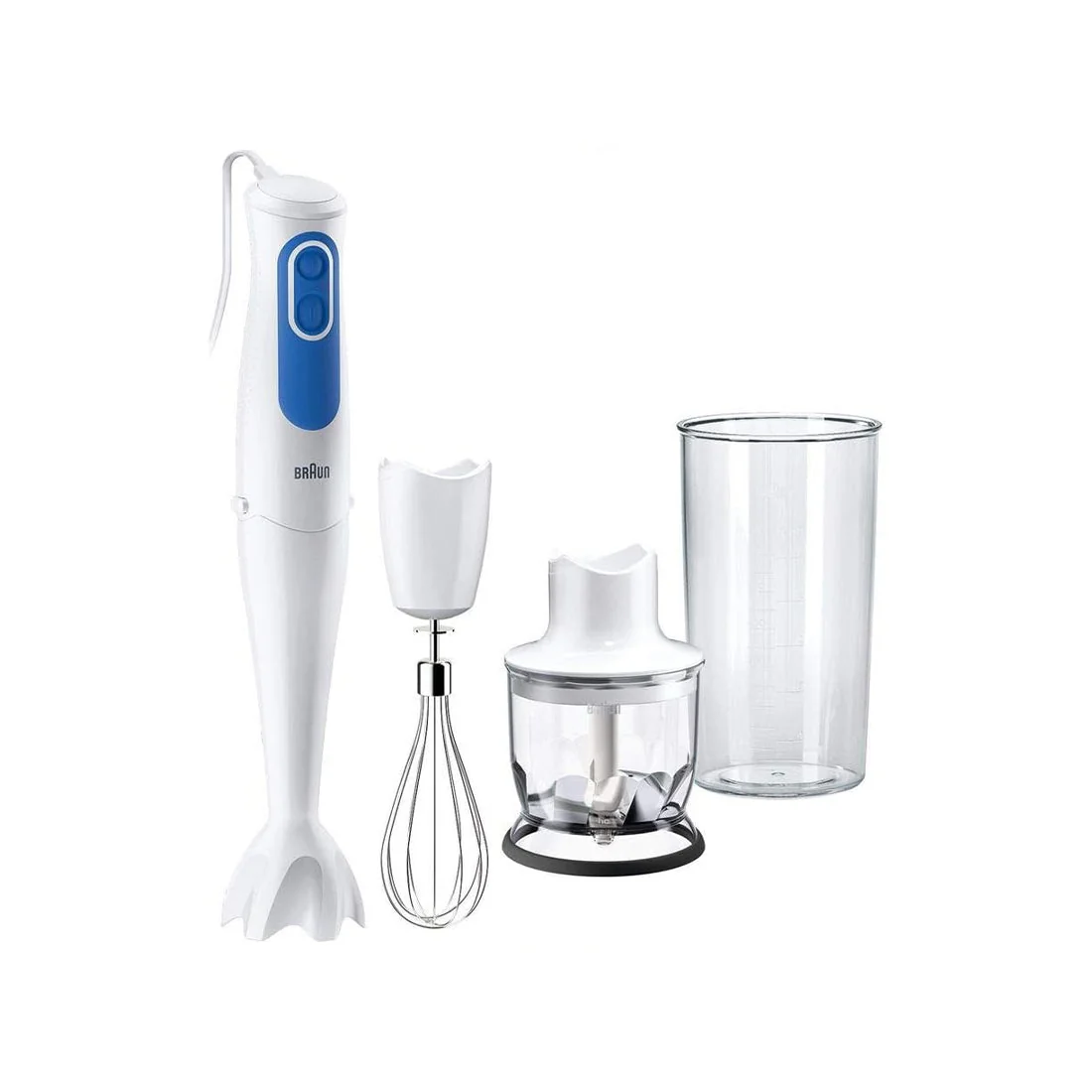 MultiQuick 3 Hand Blender with Chopper and Whisk, White - Braun