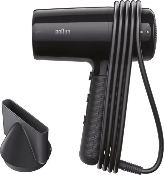 Ion Black Lightweight Hair Dryer 2200W with Multiple Settings, braun