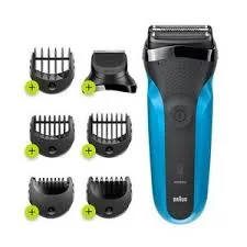 Black & Blue 3-in-1 Electric Shaver and Beard Trimmer for Men, braun