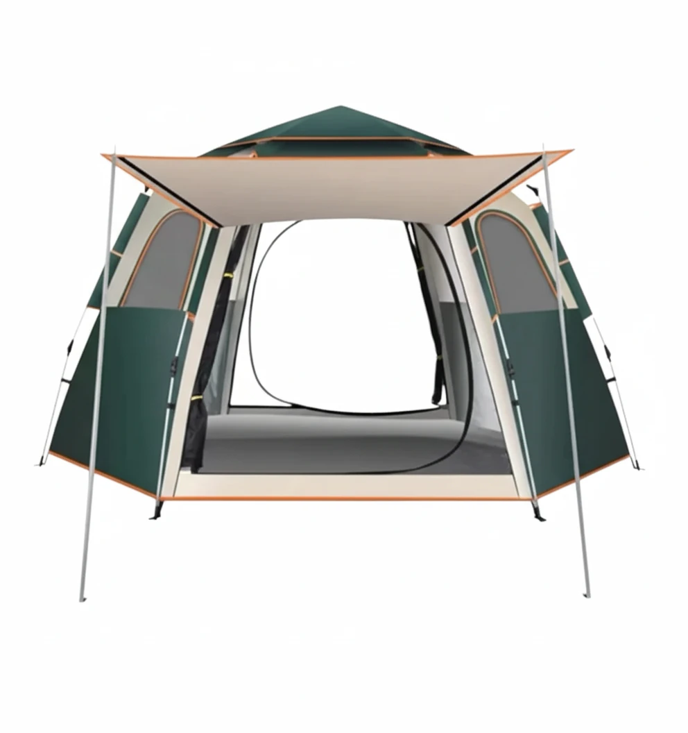 Spacious Camping Tent with Awning  | Outdoor Waterproof Family Tent