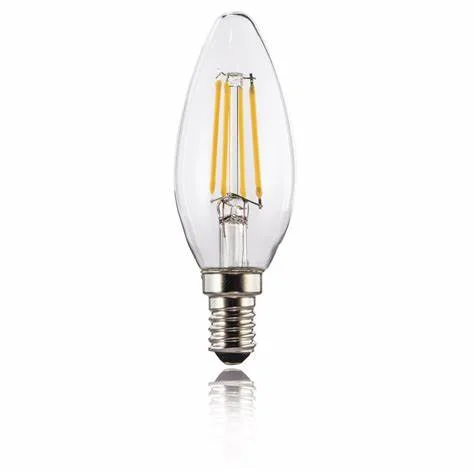 LED Filament Candle Bulb 4W E14 Warm White, Flicker-Free
