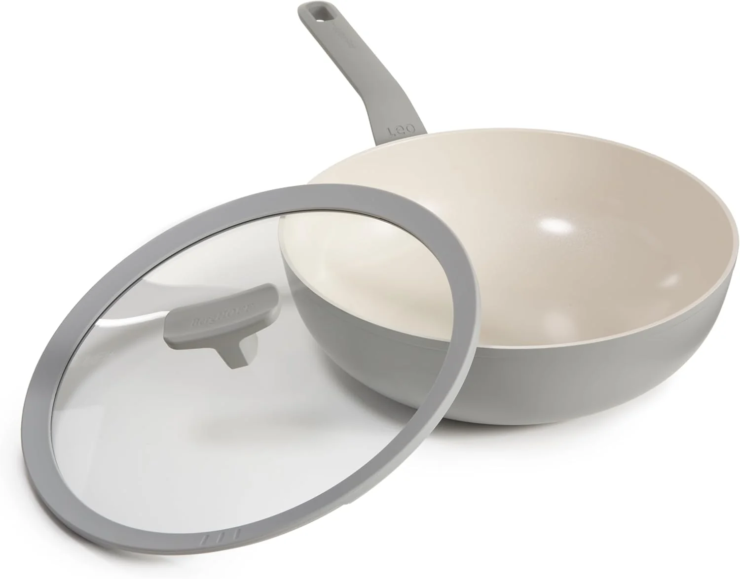 Covered non-stick wok with lid, 28cm, ceramic coating, induction ready