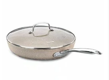 Granita Non-Stick Frypan with Glass Lid 28 cm, Aluminum Granite