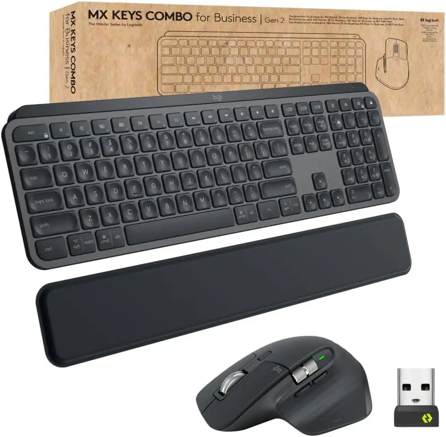 MX Keys Combo for Business Gen2 wireless keyboard and mouse, logitech