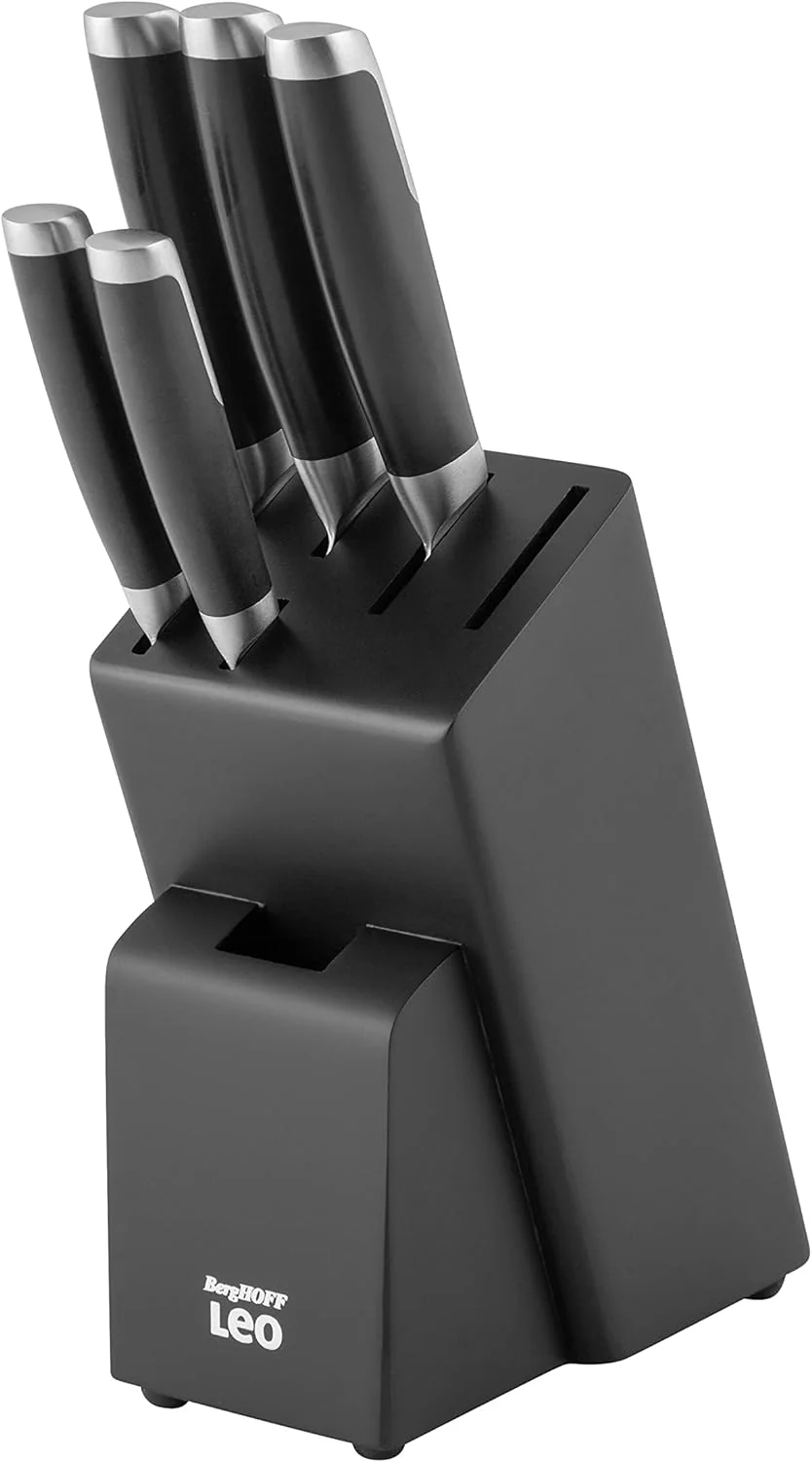 6 Piece Graphite Knife Block Set with Ergonomic Handles, berghoff