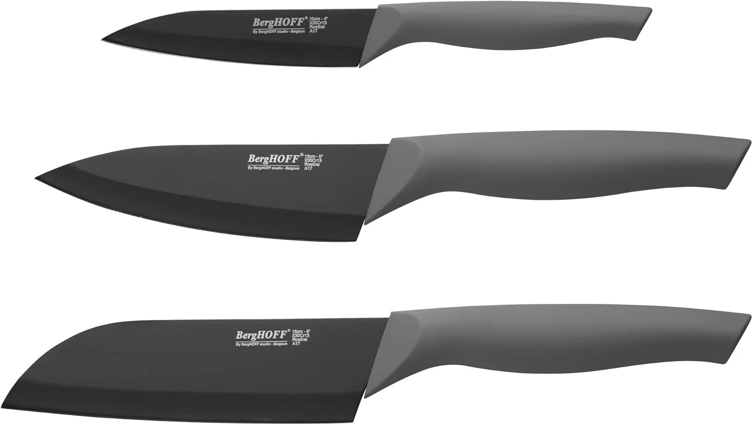 3-Piece Knife Set with Chef, Paring, and Santoku Knives, Berghoff