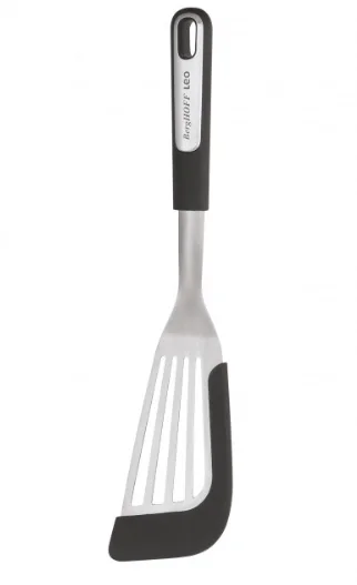 Slotted Fish Turner with Flexible Edge, Graphite, Stainless Steel
