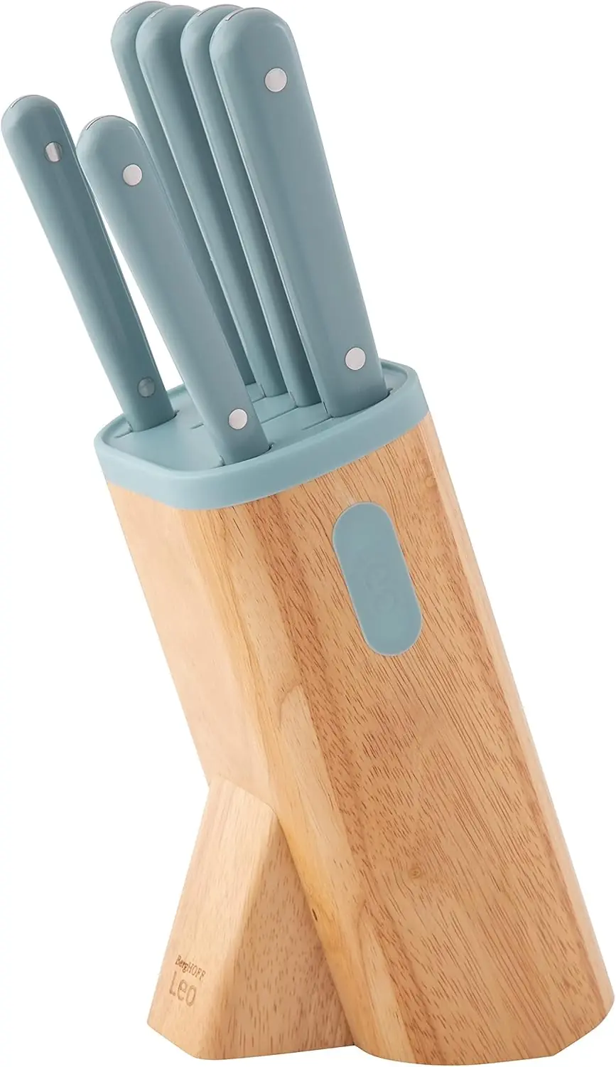 7-piece Knife Block Set with Non-Slip Base, Glints Slate by Berghoff