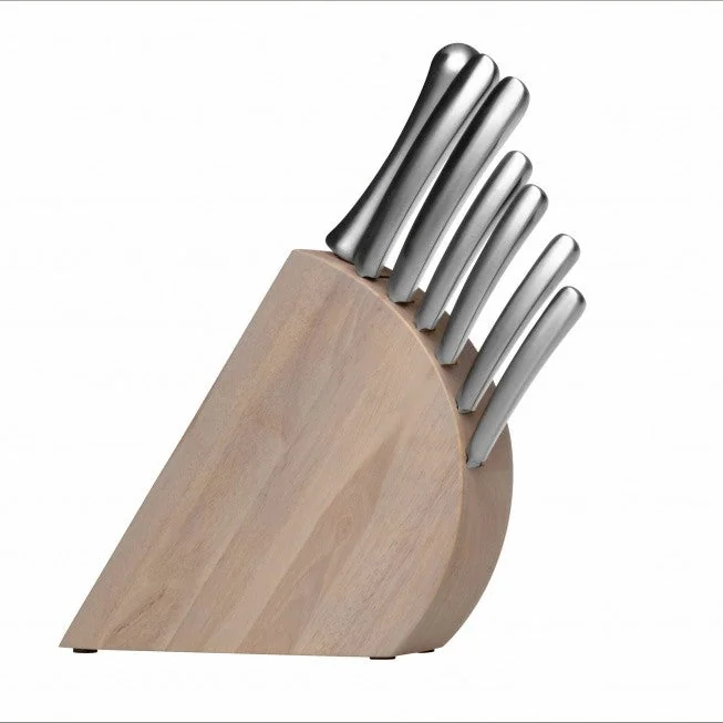 8 Piece Knife Block Set with Wooden Block and Sharpener, berghoff