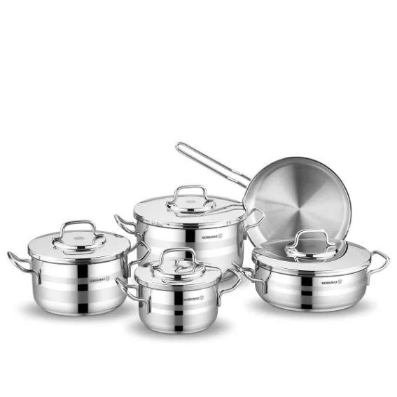 Astra2 9 Piece Stainless Steel Cookware Set, Induction Ready, Korkmaz