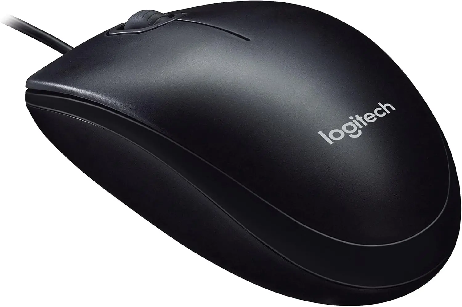M90 Wired Optical Mouse, Grey, Ambidextrous, USB, Full-Size - Logitech
