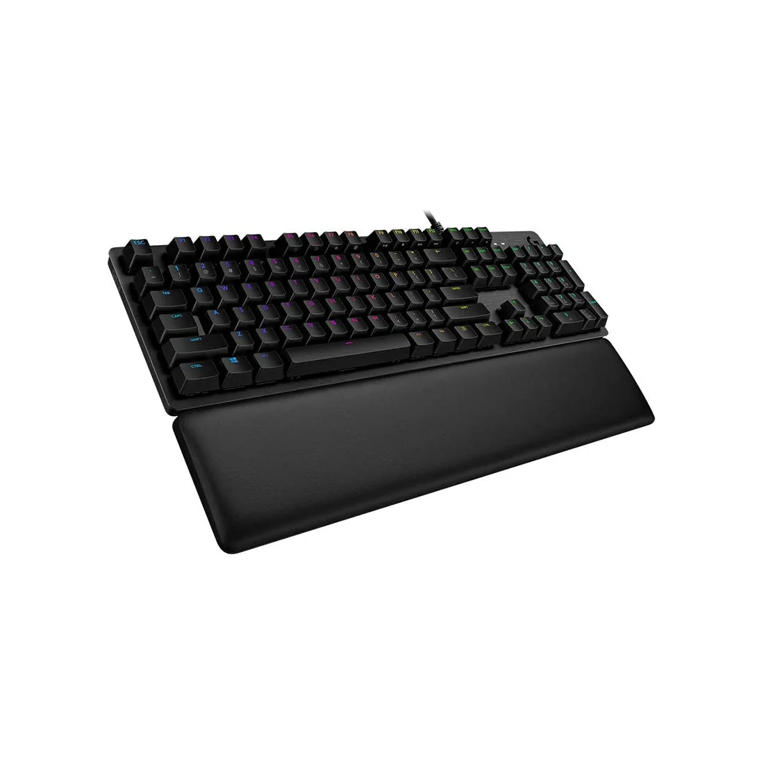 G513 Backlit Mechanical Gaming Keyboard with GX Blue Switches, memory foam rest, USB pass-through - Logitech