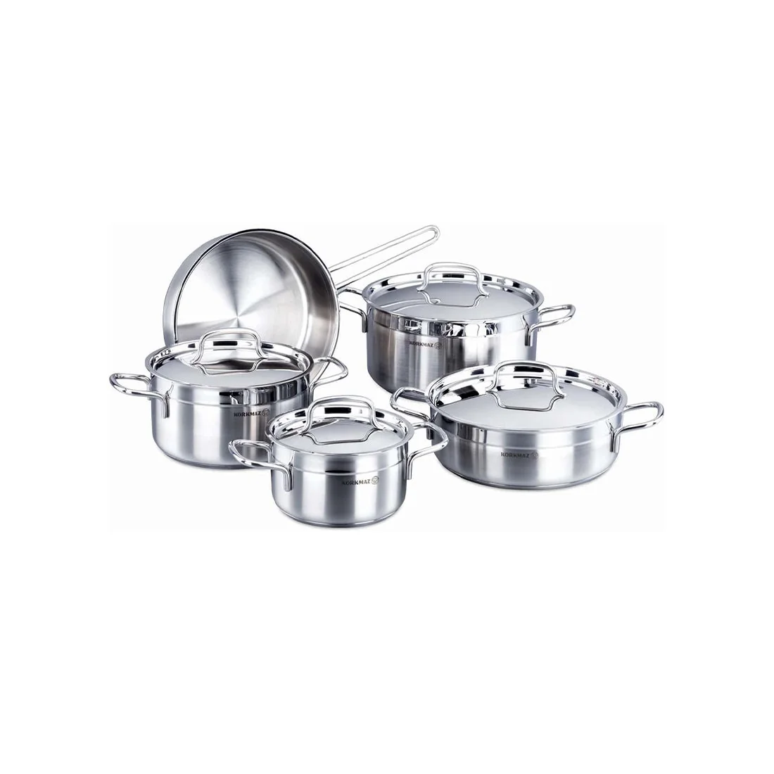 Alfa cookware set, 3-piece stainless steel casserole set