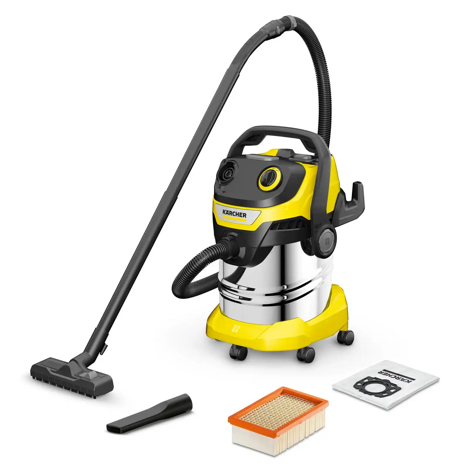 Wet and Dry Vacuum Cleaner WD 5, 25L Stainless Steel, 1100W, blower function, karcher