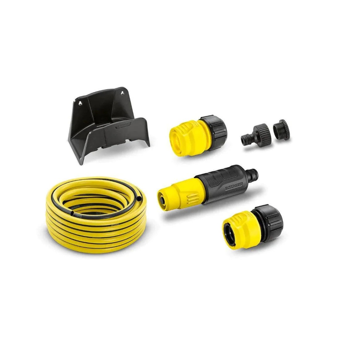 15m Garden Hose Set with Hanger and Connectors, 1/2 inch, clamp included, Karcher