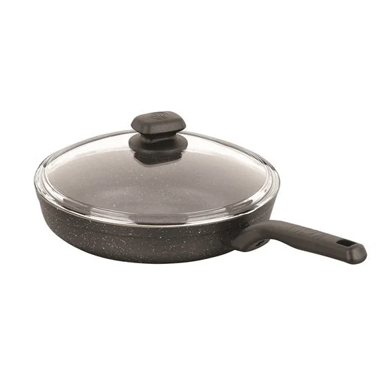 Nonstick Frypan with Lid 24 cm, Aluminum, Scratch Resistant, Korkmaz