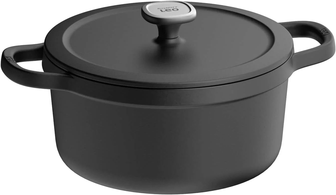 Covered cast iron stockpot with universal lid, 26cm, graphite, Berghoff