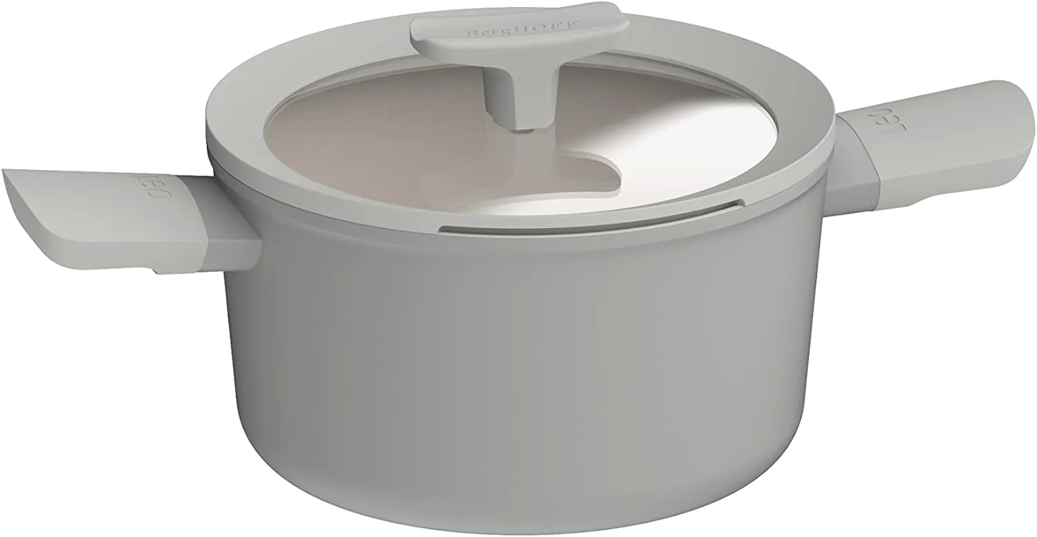 Non-stick covered stockpot with glass lid, 20cm, ceramic coating