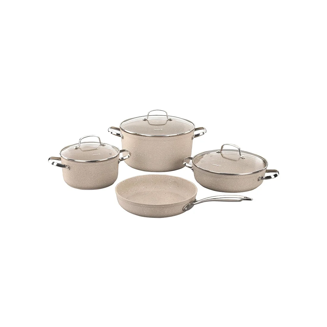 Granita 7 Piece Nonstick Cookware Set with Casseroles and Frypan, korkmaz