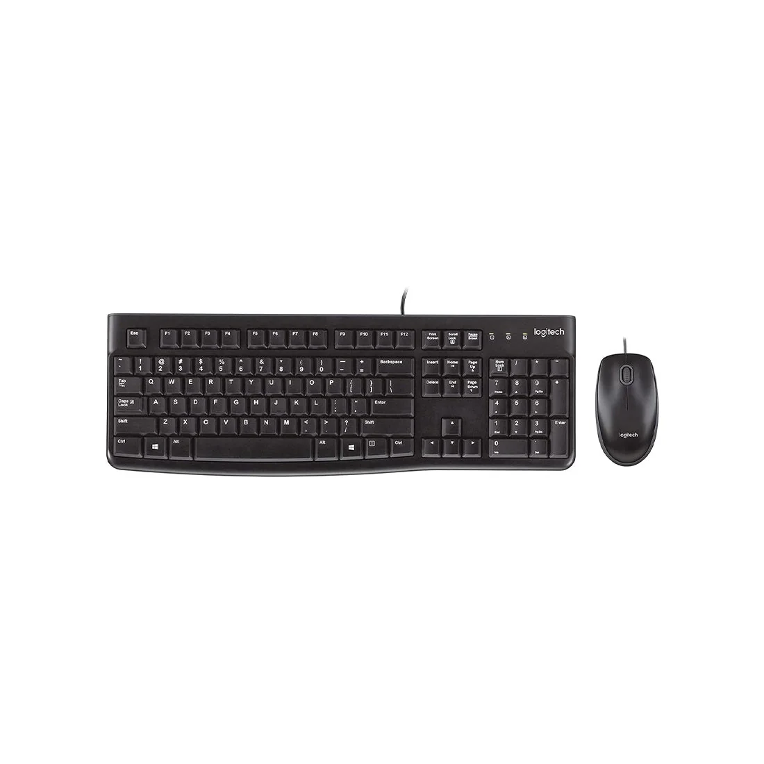Wired Keyboard and Mouse Combo, USB, Spill-Resistant, Full-Size - Logitech