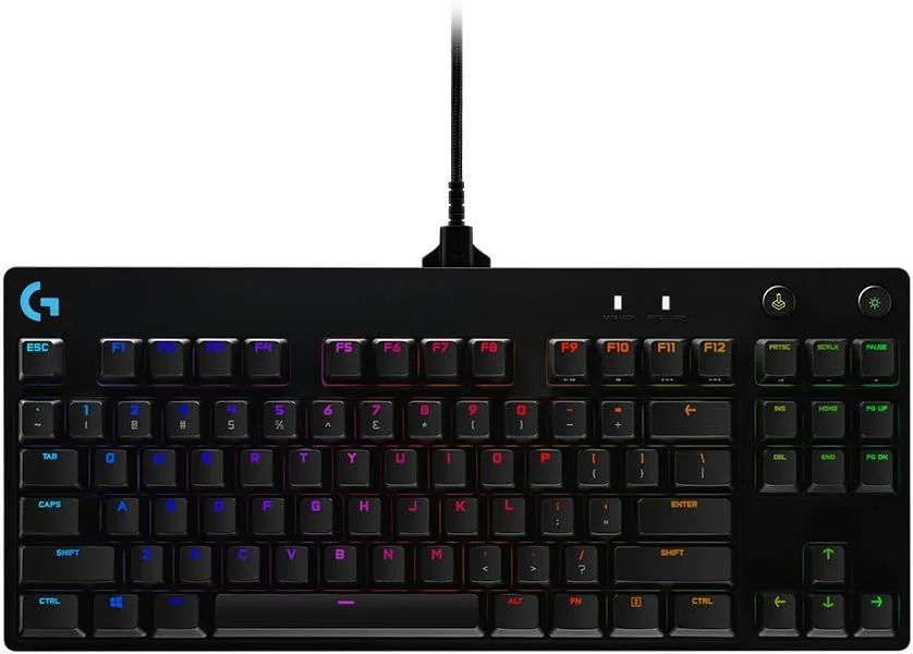 Pro Tenkeyless Gaming Keyboard with GX Blue Click Switches, logitech