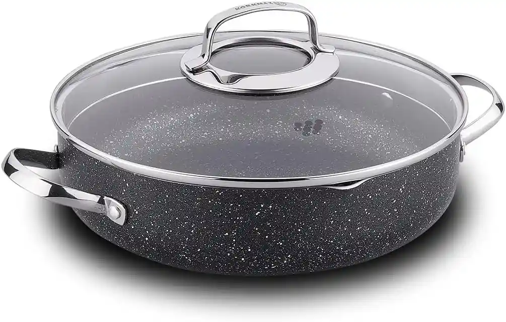 Galaksi 24 cm low casserole with granite non-stick coating, induction compatible, Korkmaz
