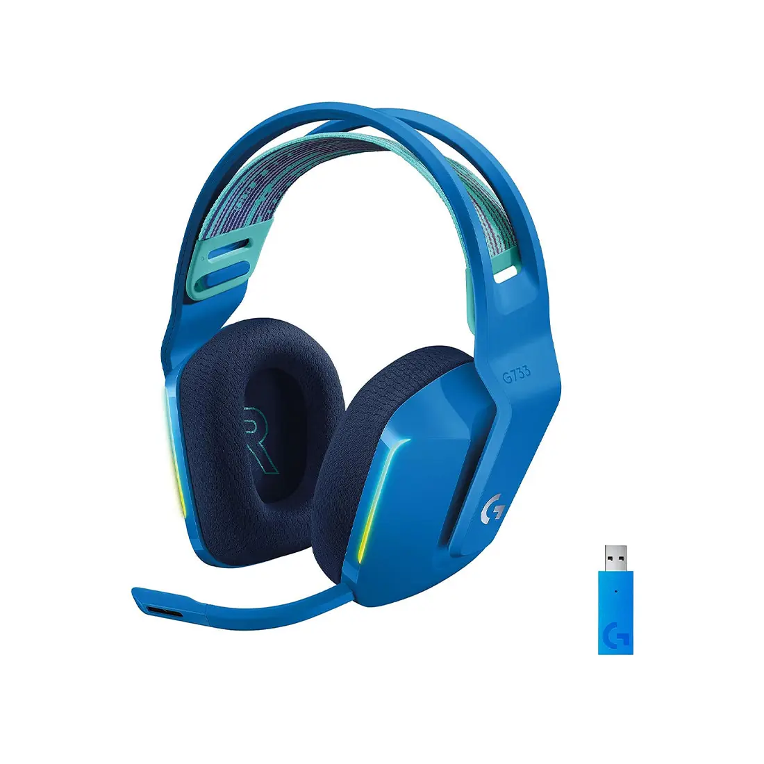G733 Wireless Gaming Headset Blue with Mic, 20m Range, logitech