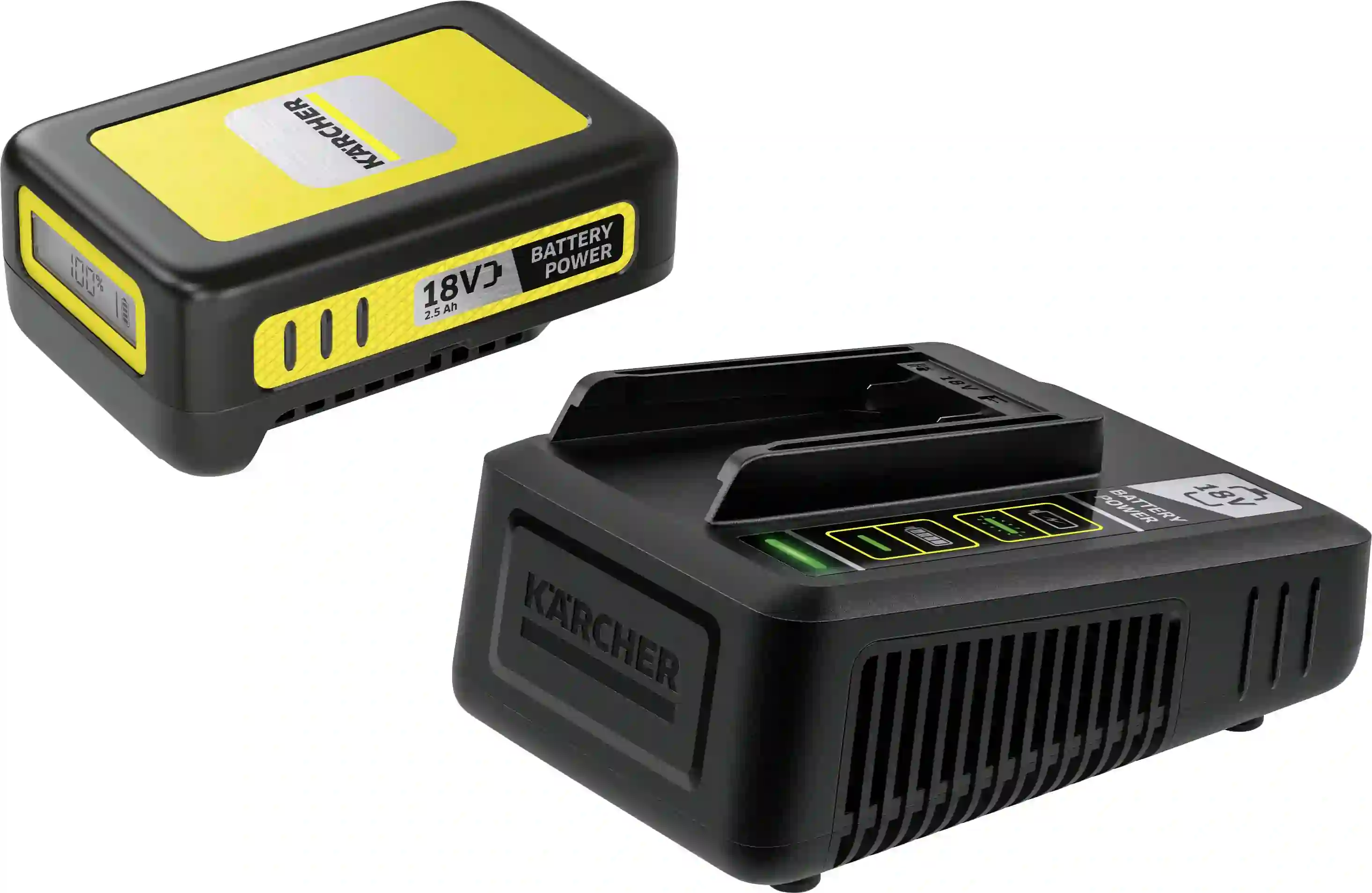 18V Lithium-Ion Battery Starter Kit, 2.5Ah Replacement Power Pack, Karcher