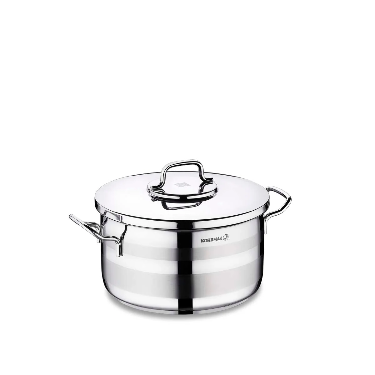 Astra2 Stainless Steel Casserole Pot 20 cm, Induction Safe, 3.3L by Korkmaz