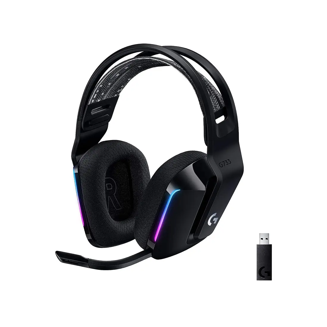 G733 ultra-light wireless gaming headset with mic, black
