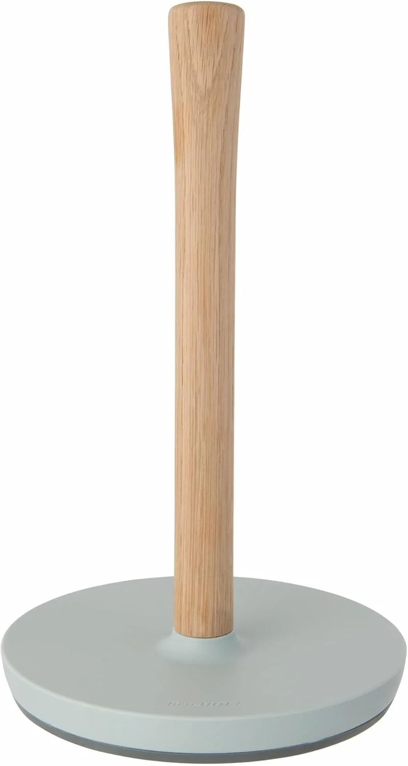 Paper towel holder, bamboo and grey, non-slip base, fits standard rolls, Berghoff