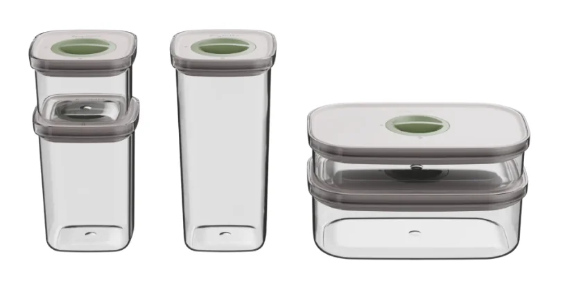 5-Piece Smart Seal Airtight Food Container Set, Stackable, Leakproof by Berghoff