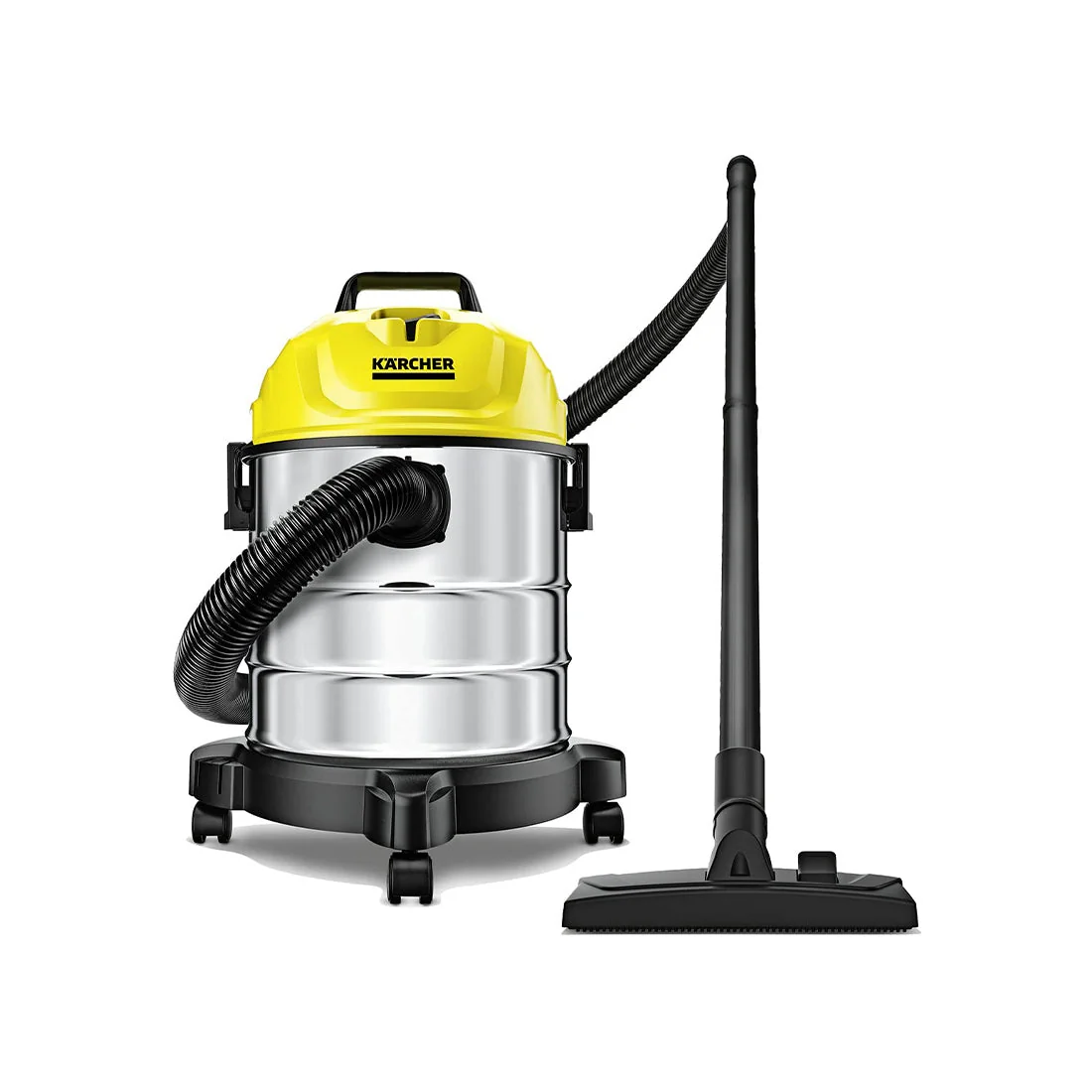Wet and Dry Vacuum Cleaner, 18L Stainless Steel, 200W Suction, Karcher