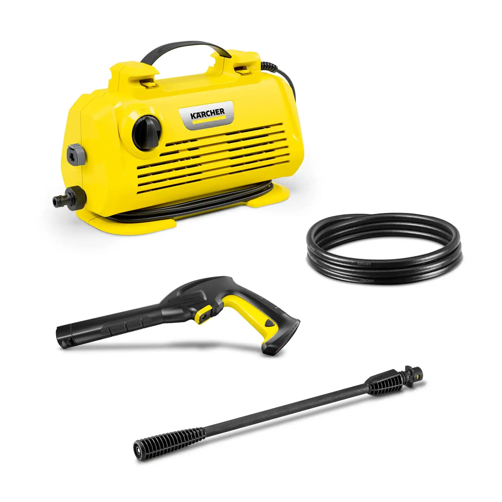 Compact pressure washer for bikes, tools, and patios, Karcher K2